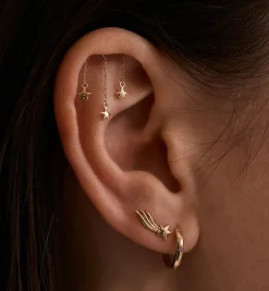 Starry Sky Hidden Helix Piercing Front 14K