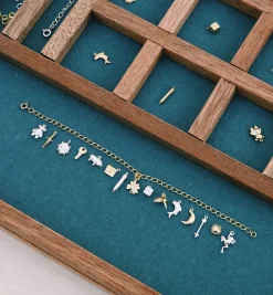 Tiny Sunbeam Charm 14K