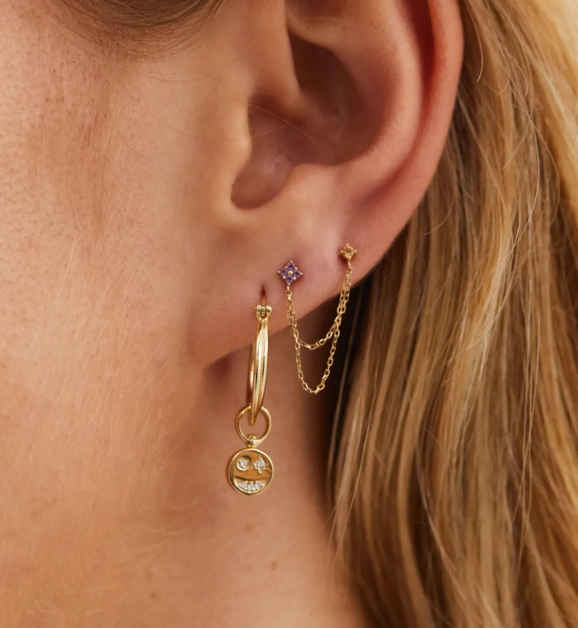 Utopic Hoop Earrings 14K