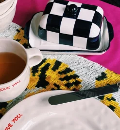 Vaisselle Boutique Checkered Butter Dish