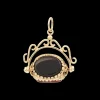 Vintage Carnelian, Onyx And Heliotrope Wheel of Fortune Charm