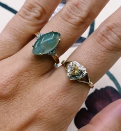 Vintage Citrine and Diamond Sunlit Love Ring