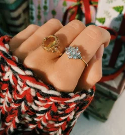 Vintage Citrine Autumn Leaves Ring