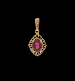Vintage Garnet Heart Frame Charm