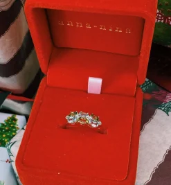 Vintage Peridot, Aquamarine and Diamond Rain Frost Ring
