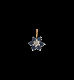 Vintage Sapphire and Diamond Frosty Flower Charm