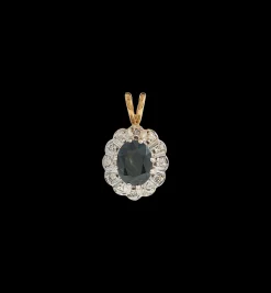Vintage Sapphire and Diamond Lady Di Charm