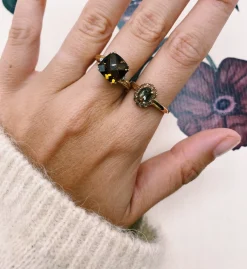 Vintage Smokey Quartz and Topaz Whisper Ring