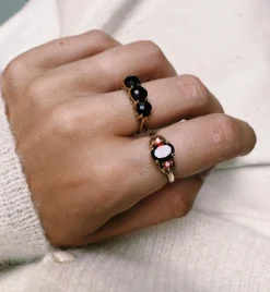 Vintage Thee Strikes Garnet Ring