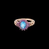 Vintage Topaz Amethyst and Diamond Enchantment Ring