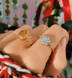 Vintage White Sapphire Snowflake Ring